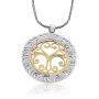 Sterling Silver and 9K Gold Circle Heart Necklace with Psalm 23 - 1
