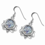Sterling Silver and Roman Glass Flowing Border Earrings - 1
