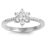 18K White Gold Lily Diamond Ring - 2