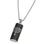 Sterling Silver and Basalt Mezuzah Necklace with Menorah - 2