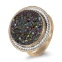 Sterling Silver and Gold Filled Ring with Druzy Quartz - 1