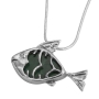 Sterling Silver Eilat Stone Fish Necklace  - 1