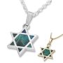 Sterling Silver / 14K Yellow Gold Eilat Stone Star of David Necklace - 1
