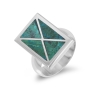 Sterling Silver and Eilat Stone X Ring - 1