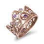 14K Gold Filigree Ring with Amethyst and Lavender Stones - 1