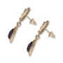 14K Yellow Gold Filigree Teardrop Earrings with Amethysts and Lavender Stones - 2
