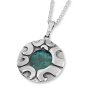 Sterling Silver and Eilat Stone Swirls Necklace - 1
