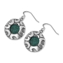 Sterling Silver and Eilat Stone Swirl Earrings - 1