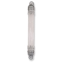 Rafael Jewelry Large Floral 925 Sterling Silver and Glass Mezuzah Case - 1