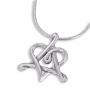 Rafael Jewelry Star of David and Heart 925 Sterling Silver Necklace - 1