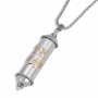 Rafael Jewelry Mezuzah 925 Sterling Silver and 9K Gold Necklace  - 1