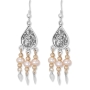 Rafael Jewelry Filigree Sterling Silver with Pearls Teardrop Dream Catcher Earrings - 1