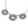 Rafael Jewelry Triple Sterling Silver Hammered Necklace – Lavender - 2