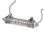 Rafael Jewelry Large Mezuzah El Shaddai Sterling Silver and 9K Gold Necklace  - 1