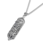 Rafael Jewelry Vertical Filigree Mezuzah Sterling Silver Necklace - 2