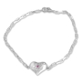 Rafael Jewelry Sterling Silver and Ruby Flower Heart Bracelet  - 1