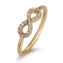 Rafael Jewelry 14K Yellow Gold Infinity Ring with Diamonds - 1