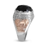 Rafael Jewelry Silver & 14K Jerusalem Ring with Black Onyx Stone - 4