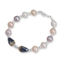 Rafael Jewelry Silver & Gold Plated Silver Bracelet with Natural Pearls and Quartz Crystal - 1