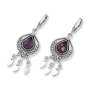 Rafael Jewelry Silver Pomegranate Earrings with Purple Amethyst Stone - 1
