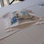 Stain Resistant Blue Embroidery-on-Both-Ends Shabbat Tablecloth Set - 3