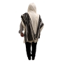 Handwoven Black & Silver Pattern Non-Slip Tallit (Prayer Shawl) Set from Rikmat Elimelech - 4