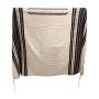 Handwoven Black & Silver Pattern Non-Slip Tallit (Prayer Shawl) Set from Rikmat Elimelech - 6