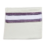 Handwoven Purple Pattern Tallit (Prayer Shawl) Set from Rikmat Elimelech - Non-Slip - 6