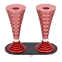 Anodized Aluminum Circle Stripe Candlesticks Set By Akilov Design (Choice of Colors) - 2