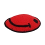 Hand Made Knit Kippah With Smiley Face (Choice of Colors) - 4