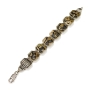 Sterling Silver and Gold Sheva Brachot Bracelet with Gemstones - 2
