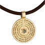 14K Gold Kabbalah Traveler's Prayer Disk Necklace with Chrysoberyl - 1