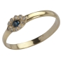 14K Gold Evil Eye Ring with Sapphire and Diamond Stones - 1