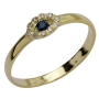 14K Gold Evil Eye Ring with Sapphire and Diamond Stones - 2