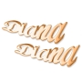 24K Rose Gold Plated Personalized Name Earrings - 1