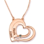 Gold Plated Up to Two Kids' Names Mom Double Heart Necklace with Birthstones - 7