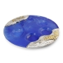 Handcrafted Seder Plate With Grapes Design (Royal Blue) - 2