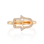 Yaniv Fine Jewelry 18K Gold Slim Diamond Studded Hamsa Ring for Women - Color Option - 6