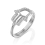 Yaniv Fine Jewelry 18K Gold Slim Diamond Studded Hamsa Ring for Women - Color Option - 7