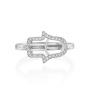Yaniv Fine Jewelry 18K Gold Slim Diamond Studded Hamsa Ring for Women - Color Option - 9