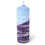 Medium Candle Pillar – Purple and Blue  - 1