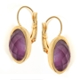 SEA Smadar Eliasaf 24K Gold-Plated Amethyst Oval Earrings - 1