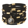 SEA Smadar Eliasaf Black and Gold-Plated Wrap Around Bracelet with Star of David - 1