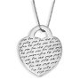 Sterling Silver Heart Necklace - Woman of Valor (Proverbs 31:29) - 1