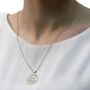 Shema Yisrael: Sterling Silver Flat Circular Necklace (Deuteronomy 6:4) - 2