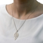 Beloved: Sterling Silver and Gold Leaf Necklace - Song of Songs 6:3 - 2
