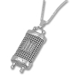 Torah Scroll with Ten Commandments Sterling Silver Necklace  - 1