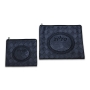 Faux Leather Diamond Checkered Tallit & Tefillin Bag Set - Black - 2