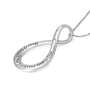 Shema Yisrael Sterling Silver Large Infinity Necklace - English/Hebrew (Deuteronomy 6:4) - 5