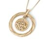 14K Gold Shema Yisrael Pendant Necklace With Twist Design (Choice of Color) - 2
